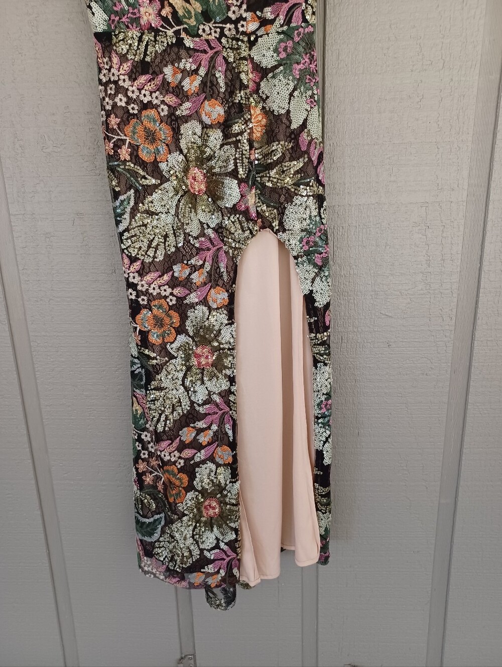 Mac Duggal Floral Sequined Embroidered One Shoulder Gown Size 10 Prom 49574 - Picture 13 of 16